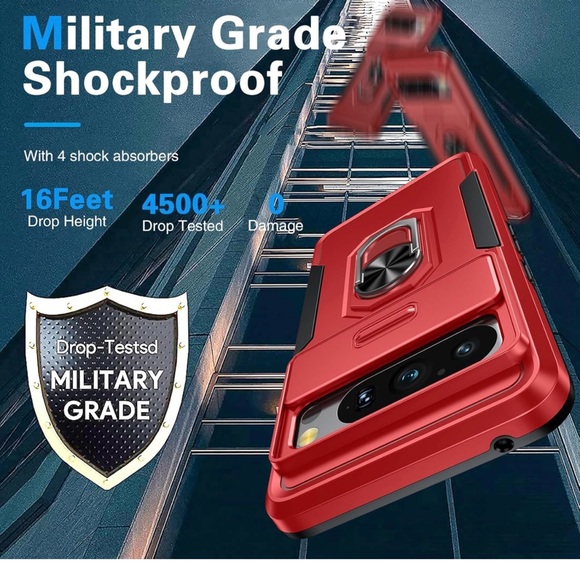 Google Pixel 8 Case, [Built-in Rotatable Kickstand Ring & Slide Camera Protector - Picture 2 of 11